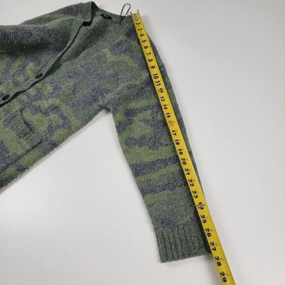 Rails Runi Green Camo Button Up Cardigan Womens sz Small Boho Alpaca - Picture 9 of 10